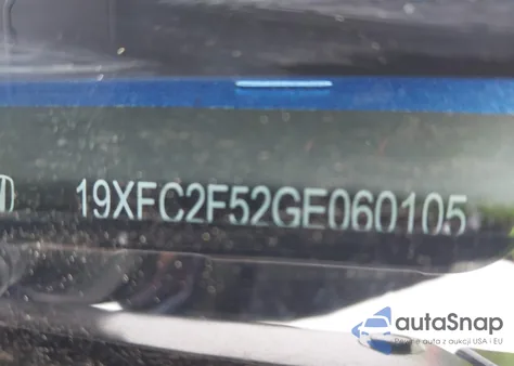 2016 Honda Civic Lx z USA, uszkodzony, nr VIN 19XFC2F52GE060105